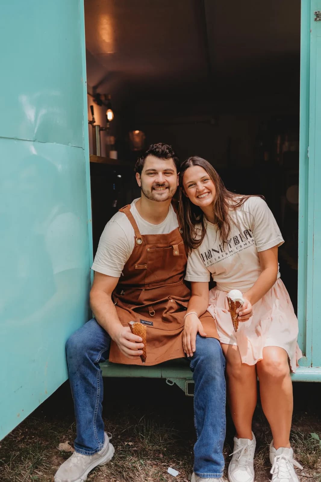 The people behind Honeybean at the ice cream trailer